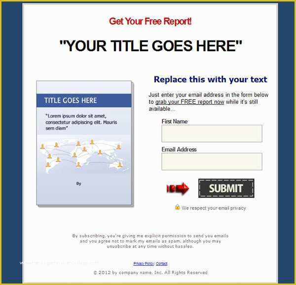 Free Squeeze Page Templates Of 10 Squeeze Page Templates