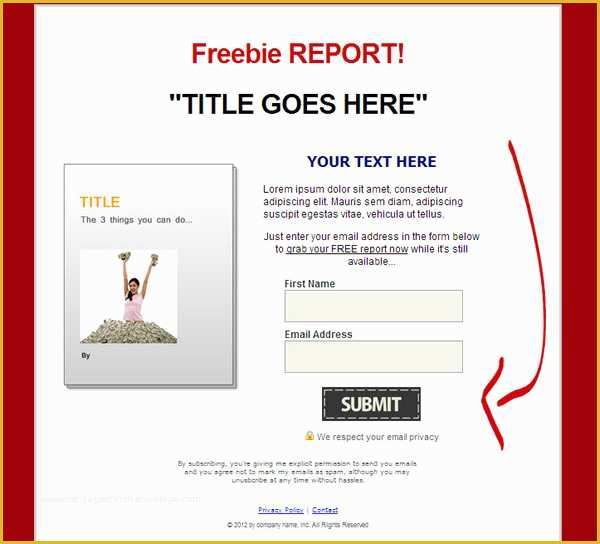 Free Squeeze Page Templates Of 10 Squeeze Page Templates