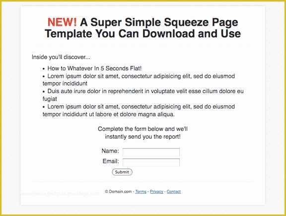 Free Squeeze Page Templates Of Free Squeeze Page Templates Trafficplusconversion