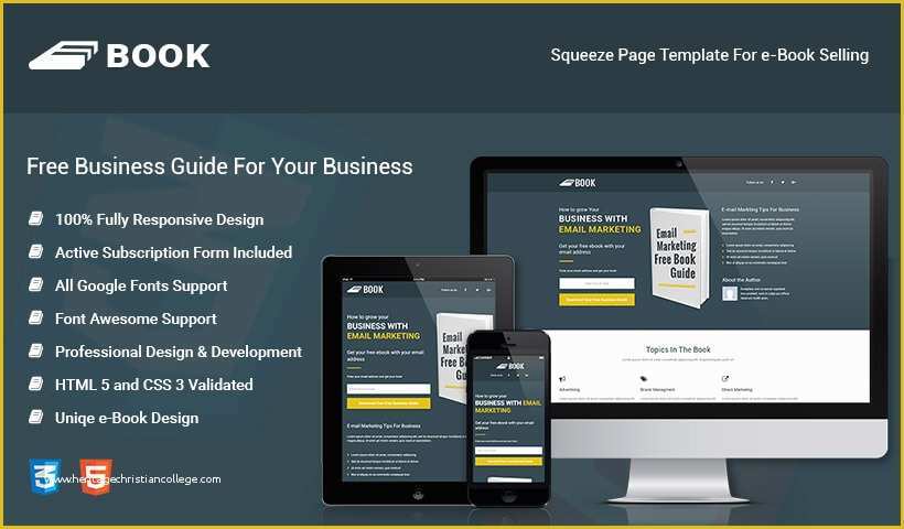 Free Squeeze Page Templates Of HTML5 Responsive Ebook Squeeze Page Template Olanding