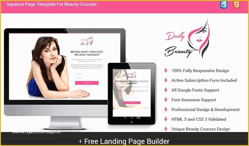 Free Squeeze Page Templates Of Spa & Beauty Salon and Beauty Parlor Skin Care Squeeze