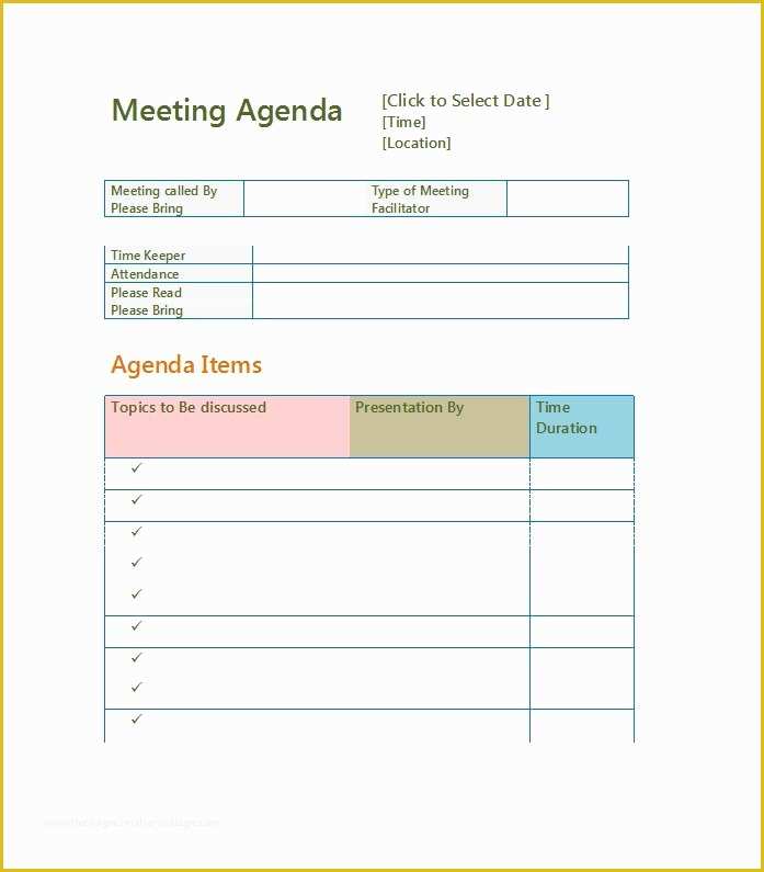 Free Staff Meeting Agenda Template Of 51 Effective Meeting Agenda Templates Free Template