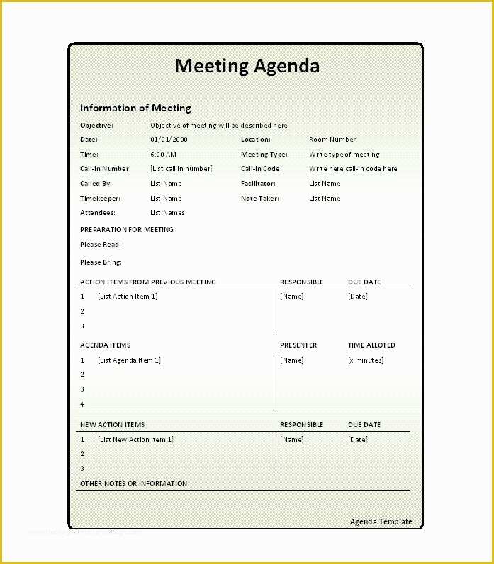 Free Staff Meeting Agenda Template Of 51 Effective Meeting Agenda Templates Free Template