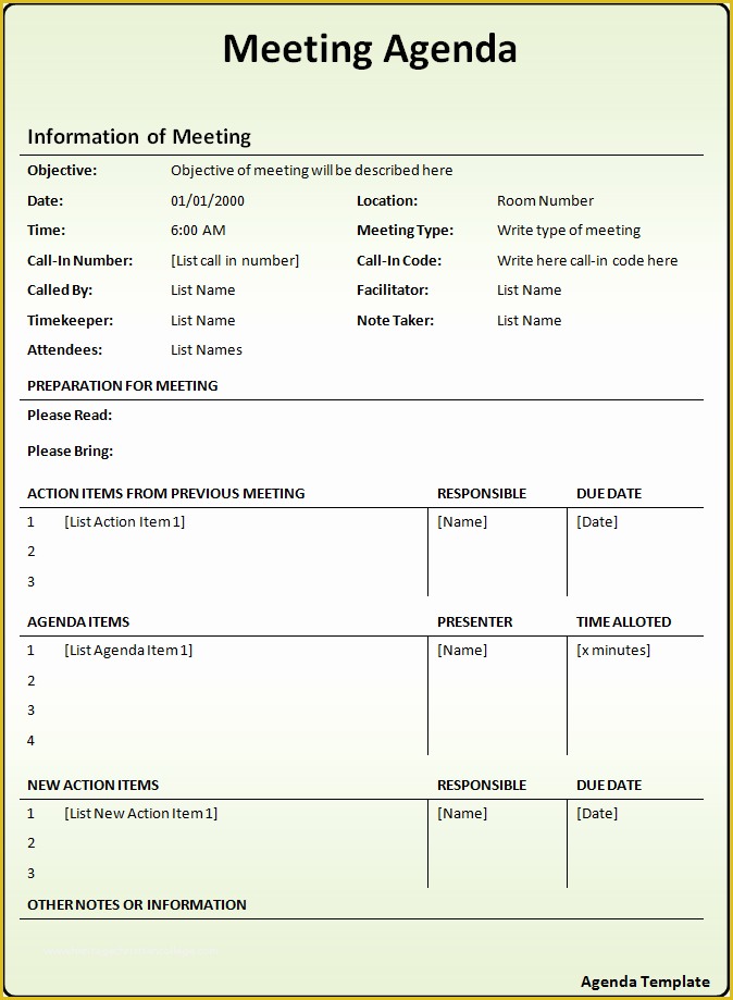 Free Staff Meeting Agenda Template Of 7 Free Meeting Agenda Template Bookletemplate