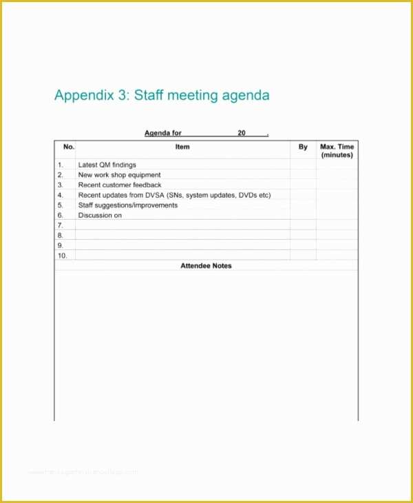 Free Staff Meeting Agenda Template Of 9 Staff Meeting Agenda Templates – Free Sample Example