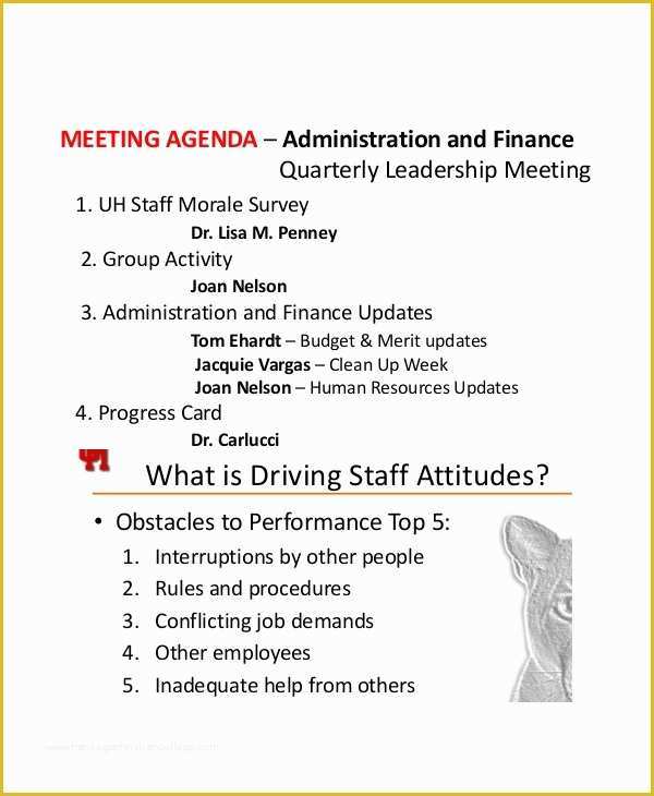 Free Staff Meeting Agenda Template Of 9 Staff Meeting Agenda Templates – Free Sample Example