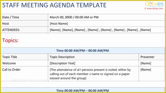 Free Staff Meeting Agenda Template Of Conference Agenda Template Basic format Dotxes