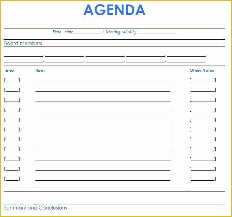 Free Staff Meeting Agenda Template Of Free Printable Meeting Agenda Template Example with