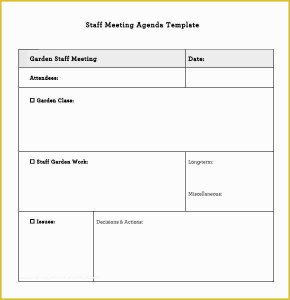 Free Staff Meeting Agenda Template Of Staff Meeting Agenda – 7 Free Samples Examples format
