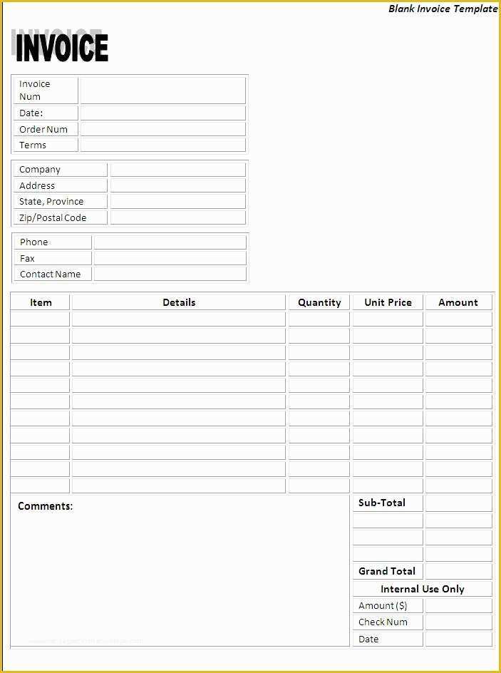 Free Standard Invoice Template Of Blank Invoice Template Best Word Templates