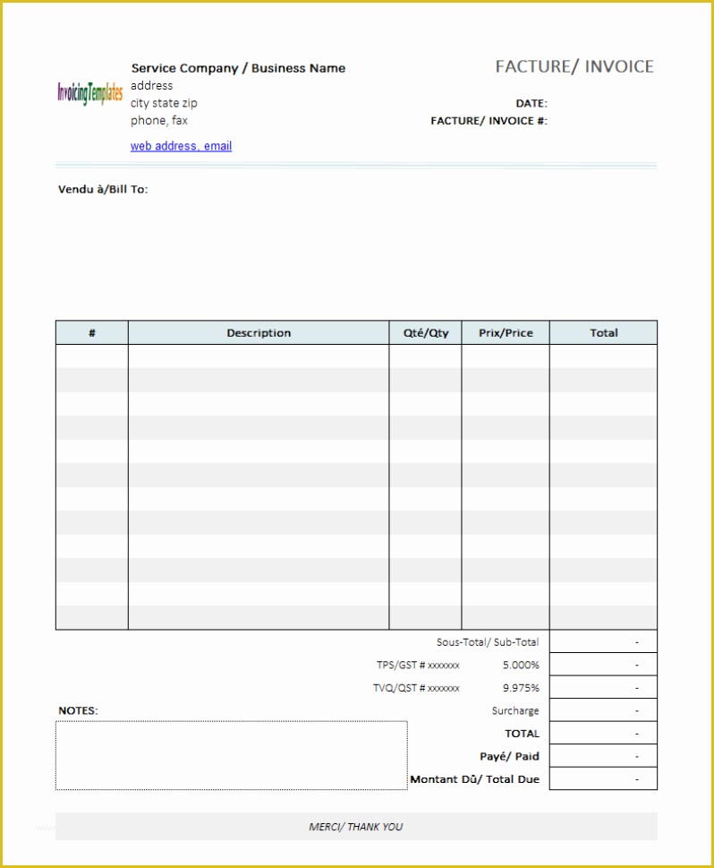 Free Standard Invoice Template Of Editable Invoice Template