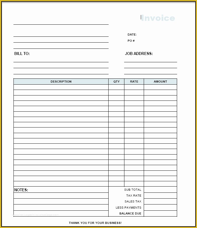 Free Standard Invoice Template Of Free Blank Invoice Template Pdf Free Invoice Template Pdf