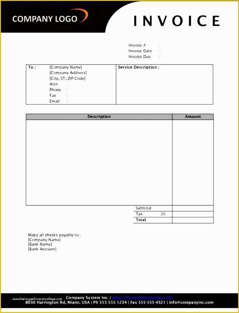 Free Standard Invoice Template Of Free Printable Invoice forms Examples Certificate