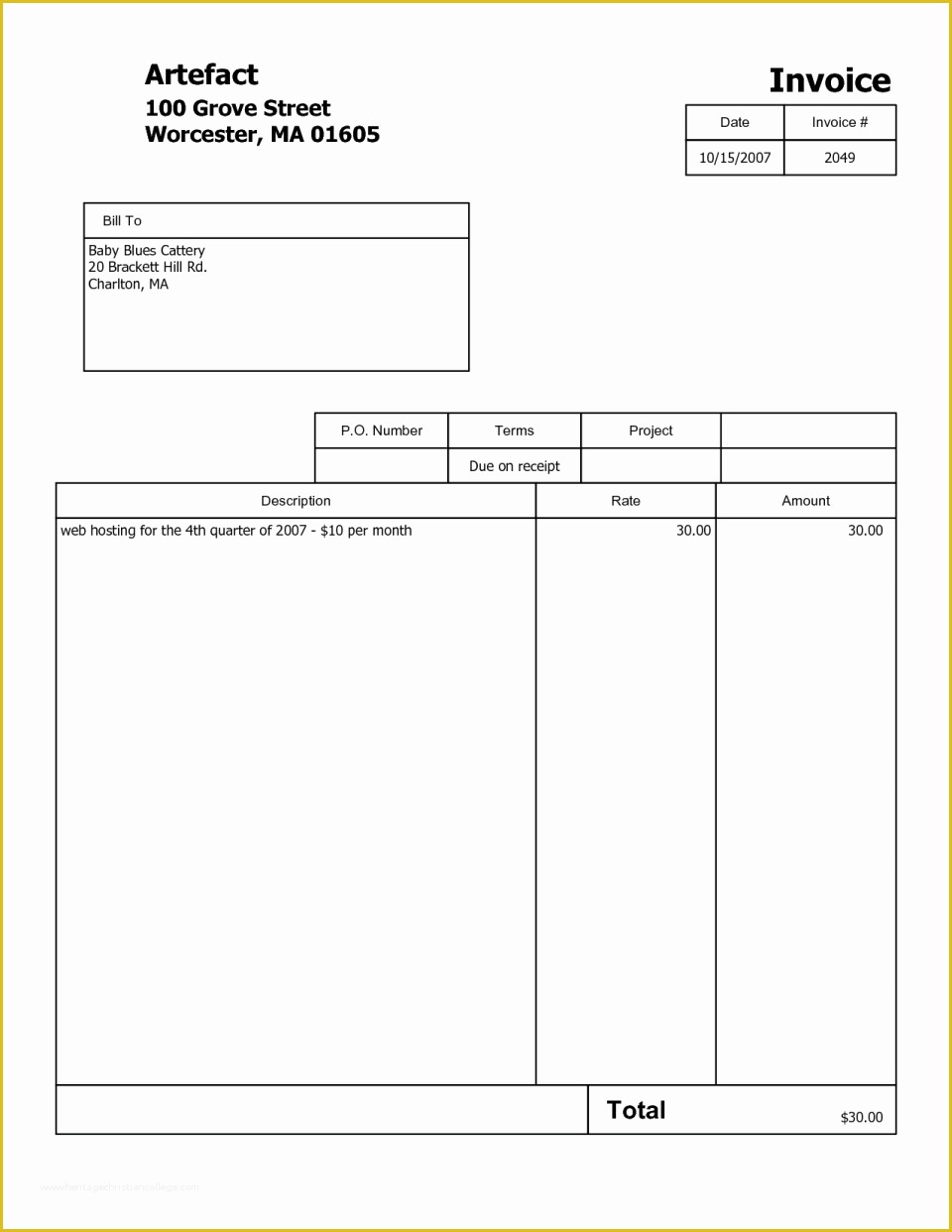 Free Standard Invoice Template Of Free Standard Invoice Template