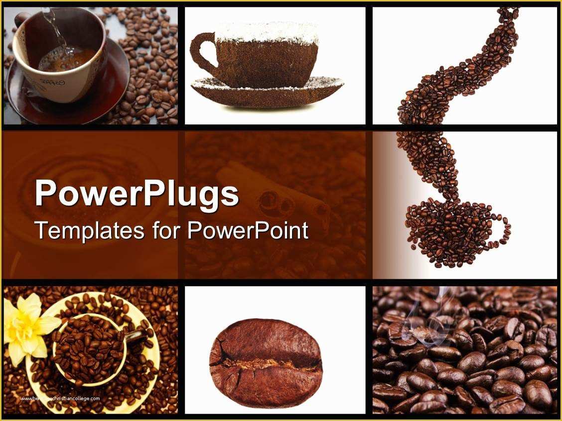 Free Starbucks Coffee Powerpoint Template Of Powerpoint Template Coffee Collage In Brown and White