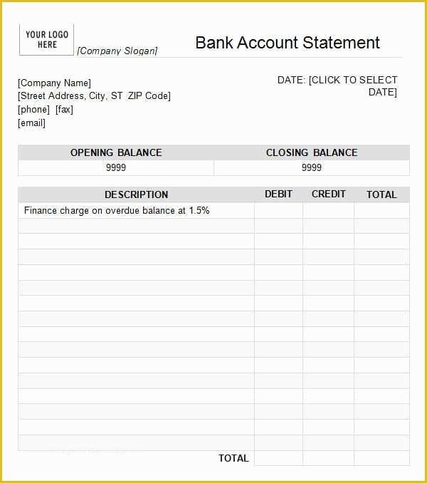 Free Statement Of Account Template Of 6 Free Statement Of Account Templates Word Excel Sheet Pdf