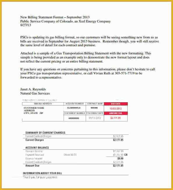 Free Statement Of Account Template Of 7 format Free Printable Billing Statements