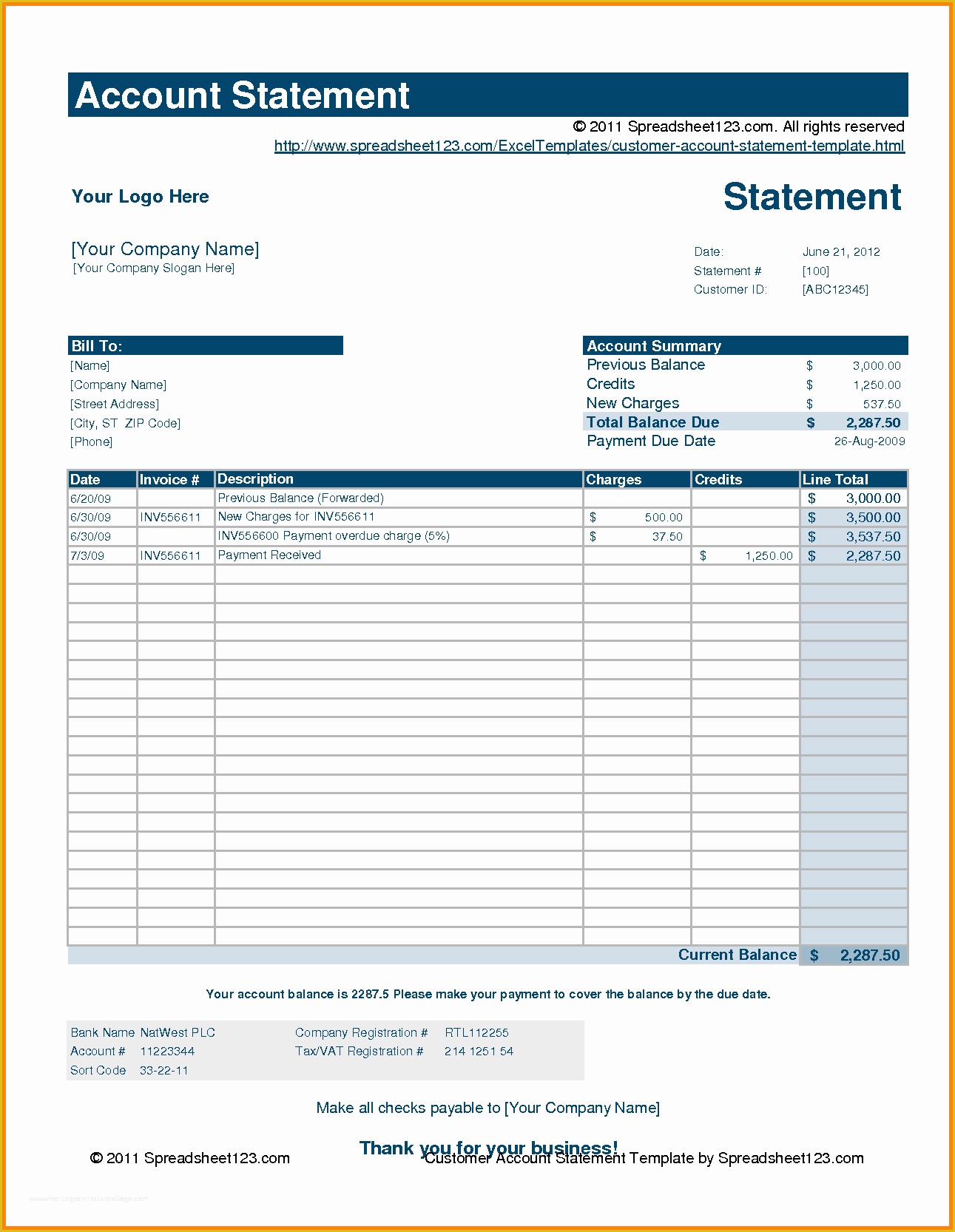 Free Statement Of Account Template Of 7 Free Statement Of Account Template