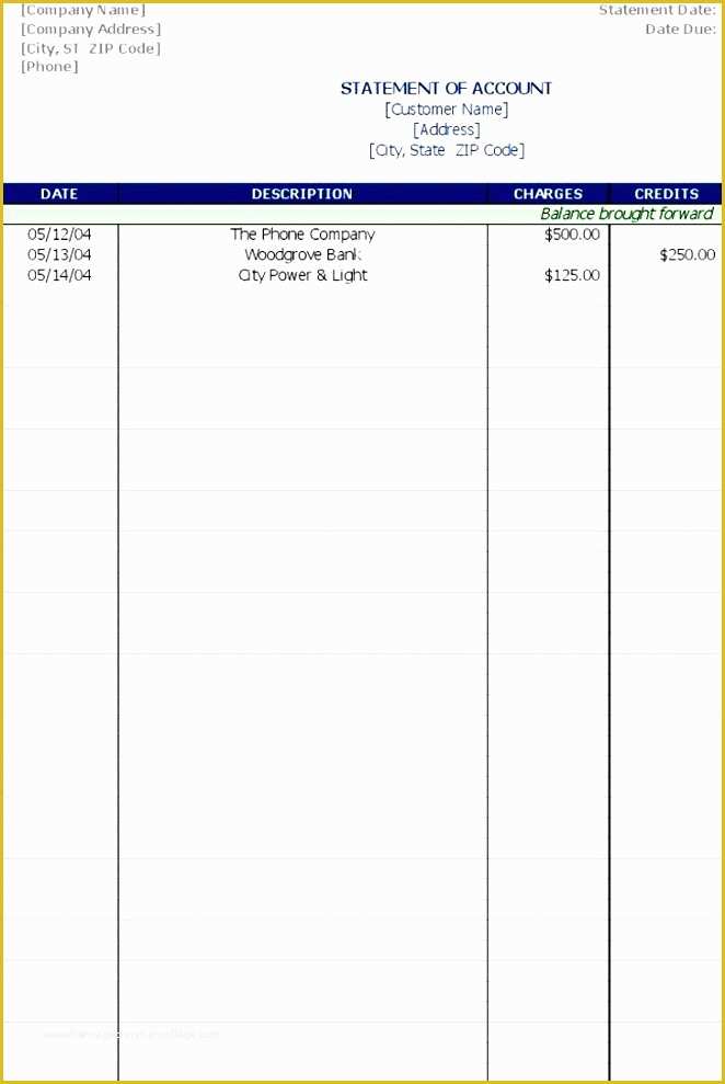 Free Statement Of Account Template Of 8 Statement Account Template Exceltemplates