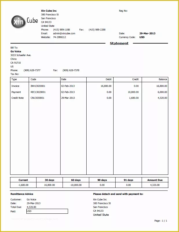 Free Statement Of Account Template Of Customer Statement Template