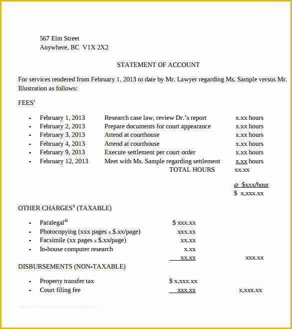 Free Statement Of Account Template Of Statement Of Account Templates