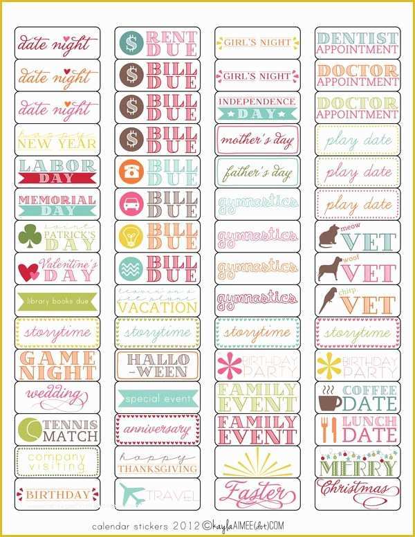 Free Sticker Templates Of Free Template Tutorial Calendar Stickers Magnetic and
