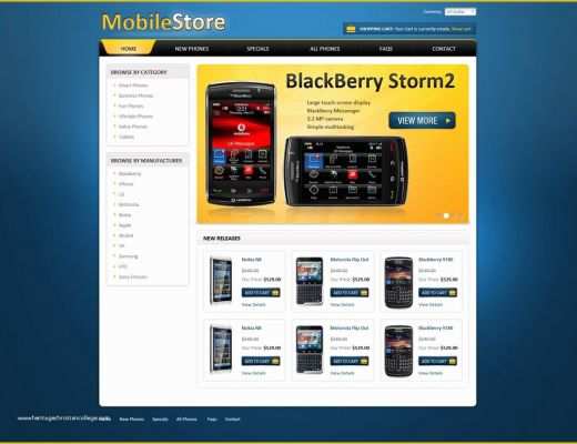 Free Store Website Templates Of Mobile Line Store Template
