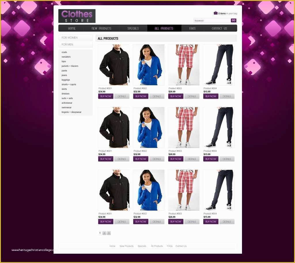 Free Store Website Templates Of Shopping Website Template