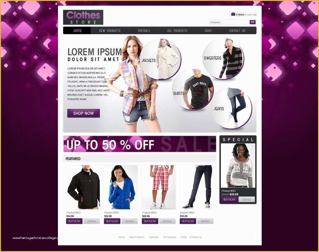 Free Store Website Templates Of Shopping Website Template