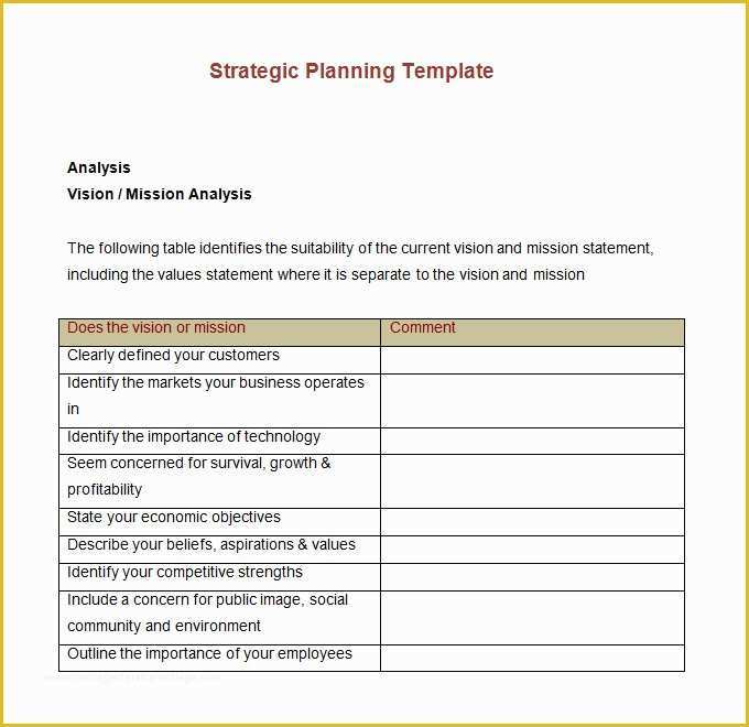 Free Strategic Plan Template Of Strategic Account Plan Template 8 Free Word Pdf
