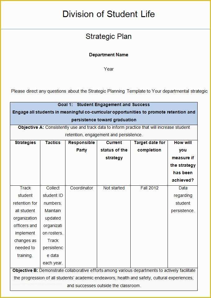 Free Strategic Plan Template Of Strategic Life Plan Template 5 Free Word Pdf Documents