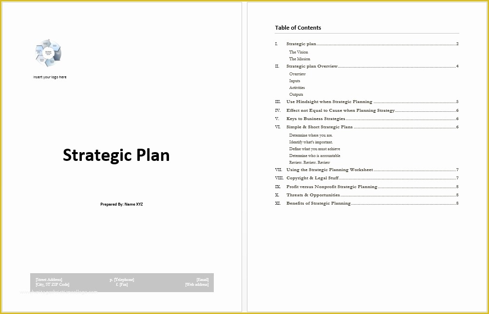 Free Strategic Plan Template Of Strategy Plan Template Microsoft Word Templates