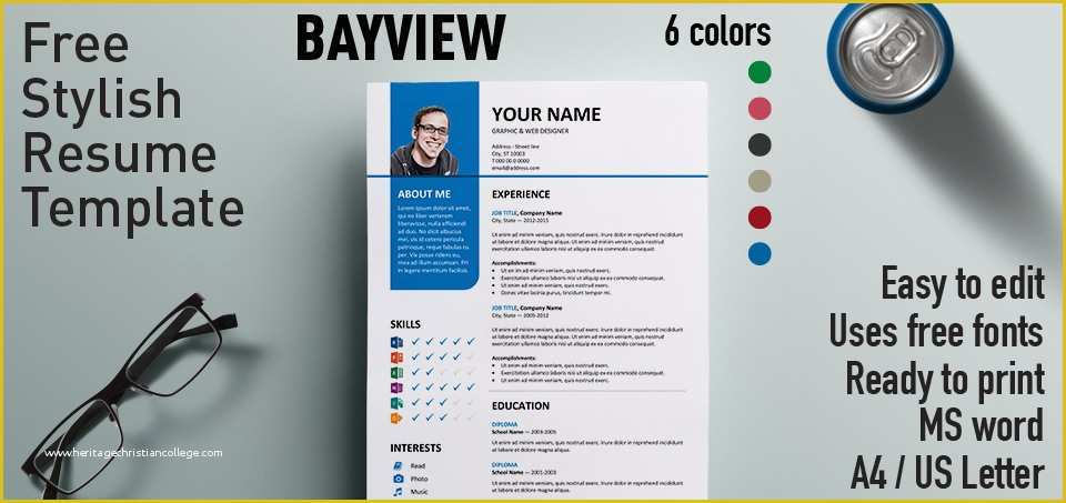 Free Stylish Resume Templates Of Bayview Stylish Resume Template