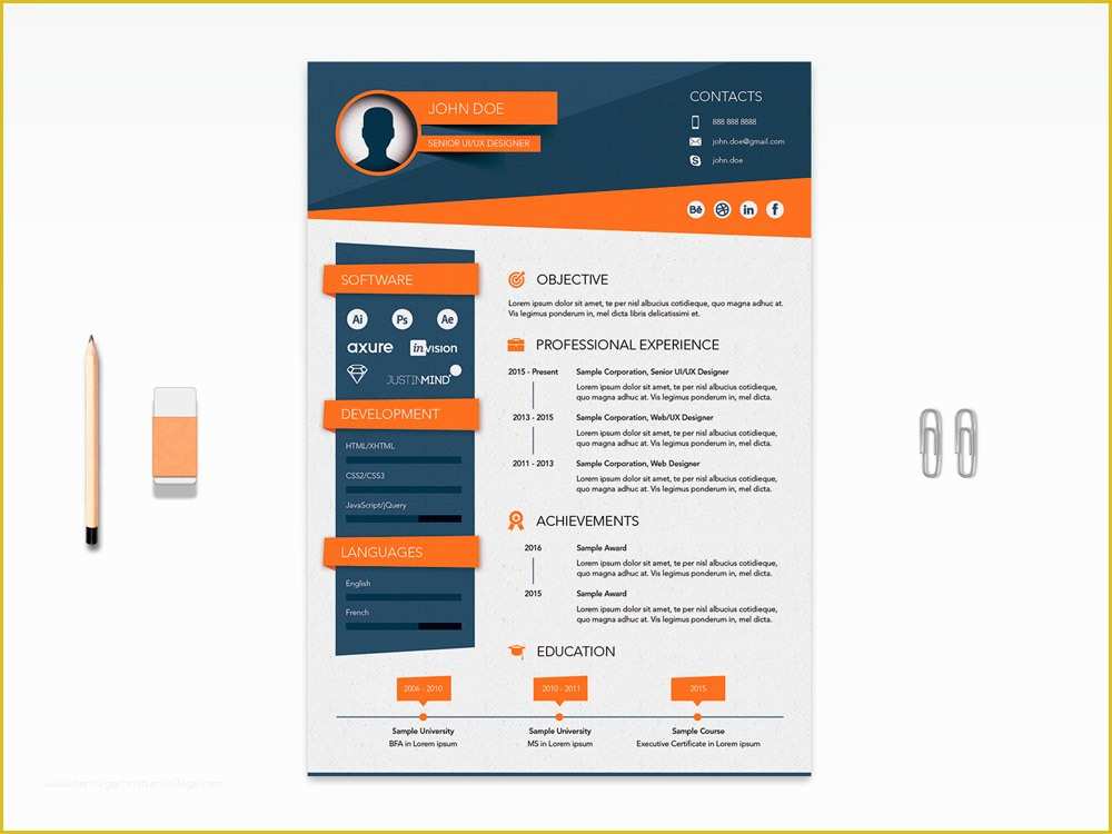 Free Stylish Resume Templates Of Free Vector Stylish Resume Template for Job Seeker