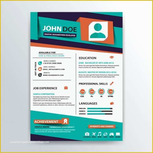 Free Stylish Resume Templates Of Stylish Resume Template Vector