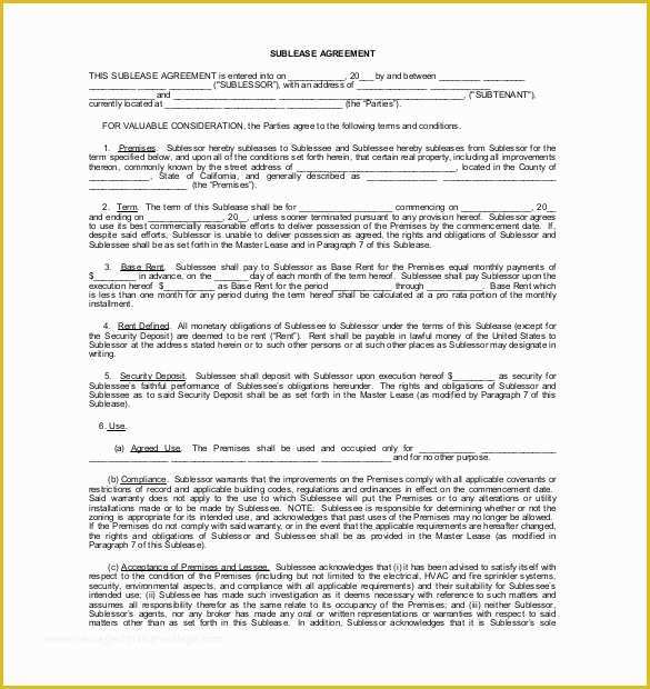 Free Sublease Agreement Template Word Of 18 Sublease Agreement Templates Word Pdf Pages