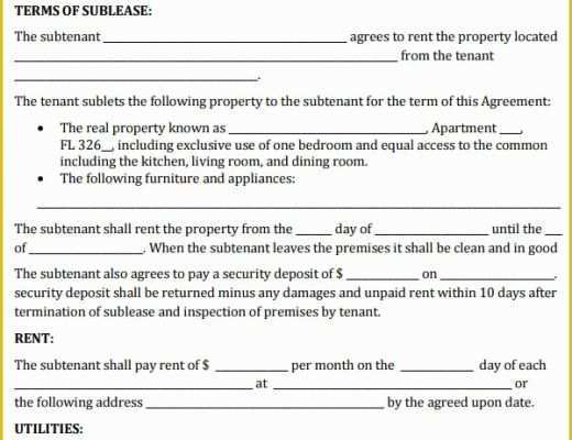 Free Sublease Agreement Template Word Of Sublease Agreement 18 Download Free Documents In Pdf Word