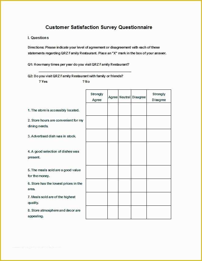 Free Survey Template Word Of 30 Questionnaire Templates Word Template Lab
