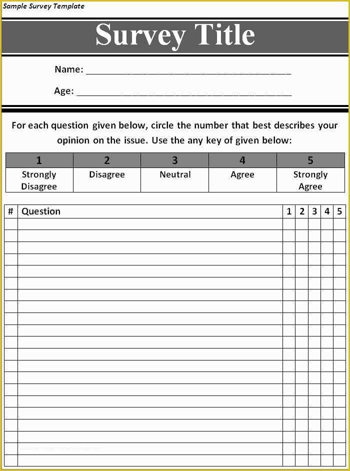 Free Survey Template Word Of 6 Sample Survey Templates Excel Pdf formats