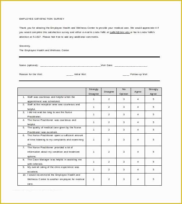 Free Survey Template Word Of Sample Satisfaction Survey Template 9 Free Documents In