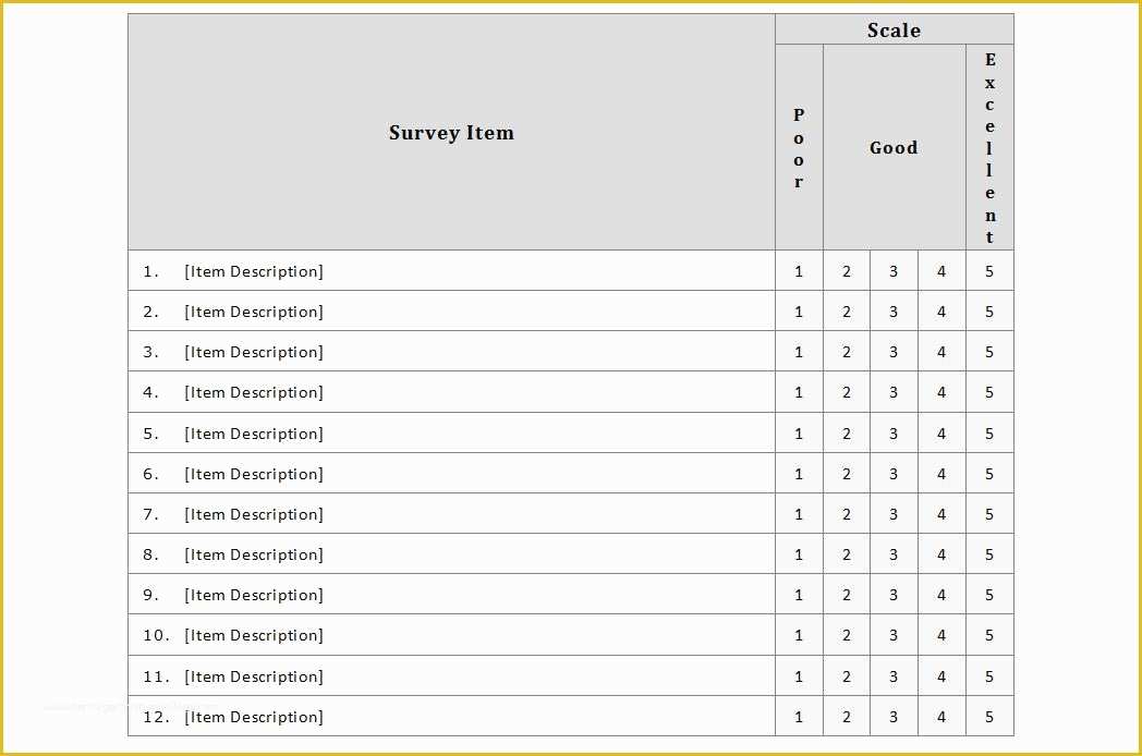 Free Survey Template Word Of Survey Template Word