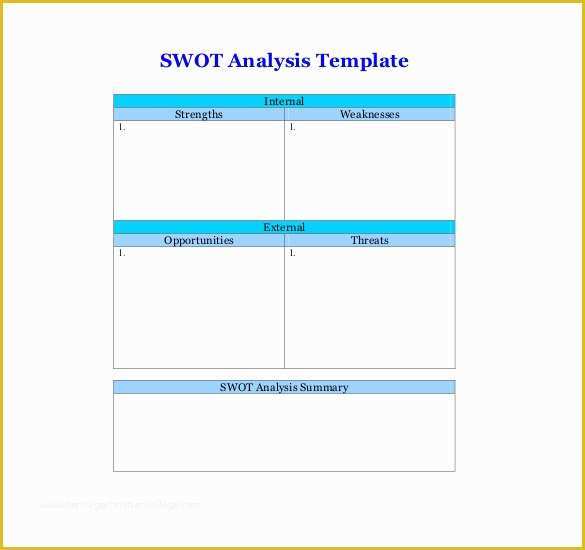 Free Swot Chart Template Of 10 Free Swot Analysis Templates Free Sample Example