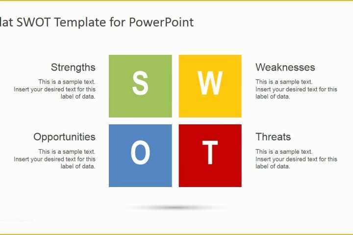 Free Swot Chart Template Of Flat Swot Analysis Design for Powerpoint Slidemodel