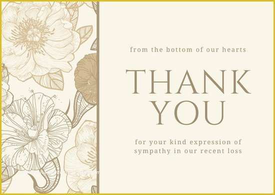 Free Sympathy Thank You Card Templates Of Brown Floral Sympathy Thank You Card Templates by Canva