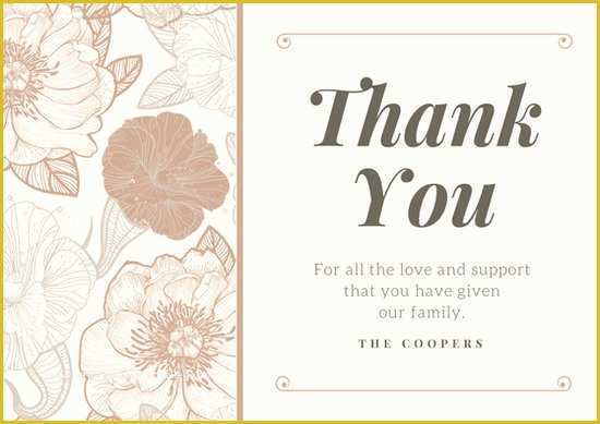 Free Sympathy Thank You Card Templates Of Customize 33 Funeral Thank You Card Templates Online Canva