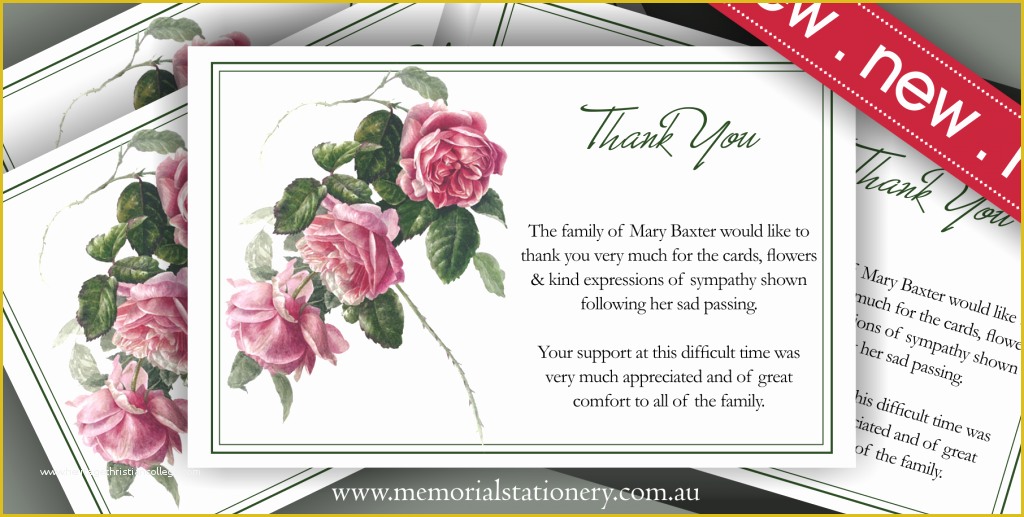 Free Sympathy Thank You Card Templates Of New Personalized Antique Tea Rose Sympathy Thank You Card