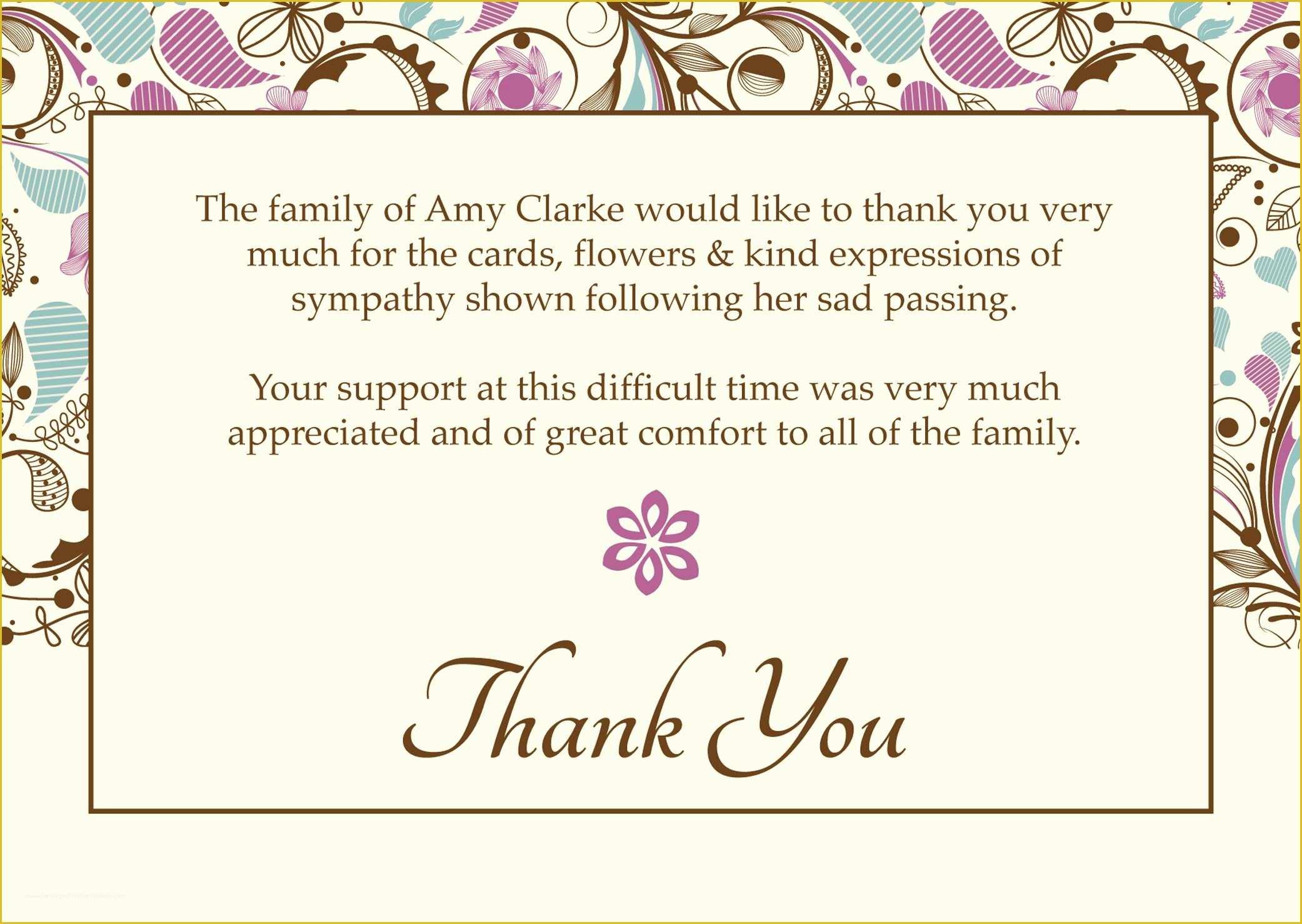 Free Sympathy Thank You Card Templates Of Thank You Cards Wallpaper Free with Hd Desktop