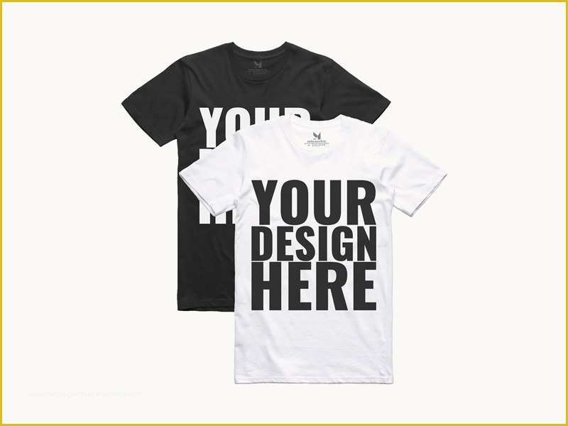 Free T Shirt Mockup Template Of Realistic Black & White T Shirt Mockups Freebie Download