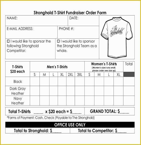 Free T Shirt order form Template Of 16 Fundraiser order Templates – Docs Word