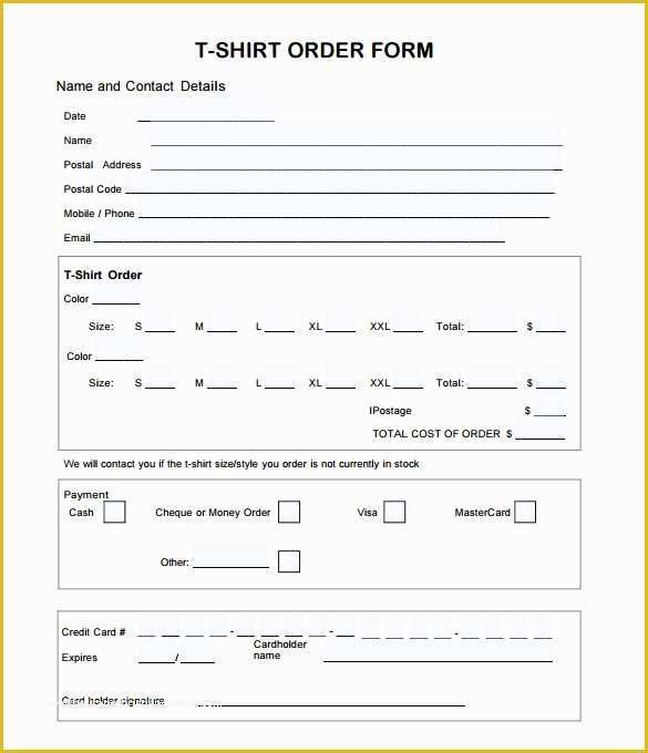 Free T Shirt order form Template Of 26 T Shirt order form Templates Pdf Doc